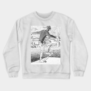 Skateboarding Trickster Sketch Crewneck Sweatshirt